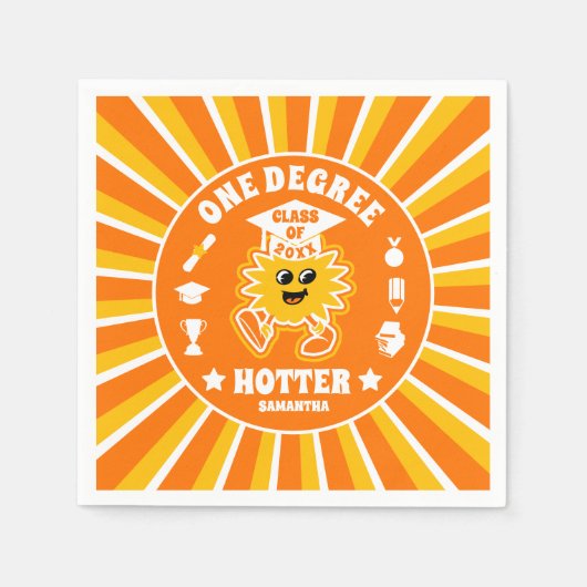 One Degree Hotter Retro Graduation Party Servet (Voorkant)