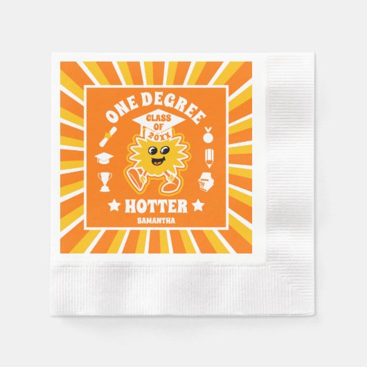 One Degree Hotter Retro Graduation Party Servet (Voorkant)