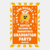 One Degree Hotter Retro Graduation Party Welkom Acryl Bord (Voorkant)