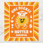 One Degree Hotter Retro Graduation Party Wijn Etiket (Enkel label)