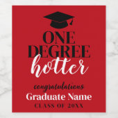 One Degree Hotter - Rood Zwart - Afstuderen Wijn Etiket (Enkel label)