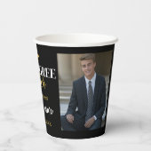One Degree Hotter - Zwart Goud Afstuderen 2 Foto's Papieren Bekers (Achterkant)