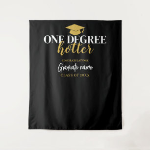 One Degree Hotter - Zwart Goud Afstuderen Achtergr Wandkleed