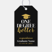 One Degree Hotter - Zwart Goud - Afstuderen Cadeaulabel (Voorkant)