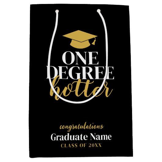 One Degree Hotter - Zwart Goud - Afstuderen Medium Cadeauzakje (Voorkant)