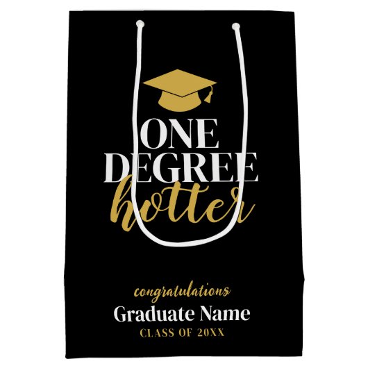 One Degree Hotter - Zwart Goud - Afstuderen Medium Cadeauzakje (Achterkant)