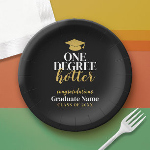 One Degree Hotter - Zwart Goud - Afstuderen Papieren Bordje