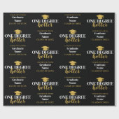 One Degree Hotter - Zwart Goud Afstuderen Script Cadeaupapier (Vlak)