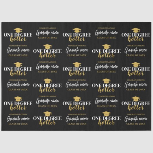 One Degree Hotter - Zwart Goud Afstuderen Tissuepapier (Voorkant)