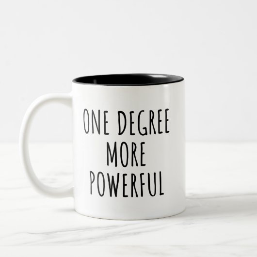 One Degree More Powerful Minimalist Motivational Tweekleurige Koffiemok (Links)