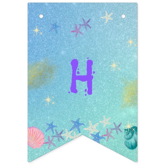 One-der het Zee Eerste Verjaardag Bunting Banner (Tweede vlag)