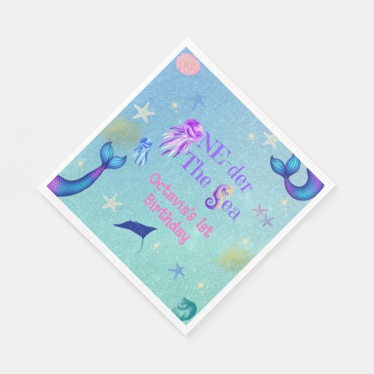 One-der het Zee eerste verjaardagsfeest servetten (Hoek)