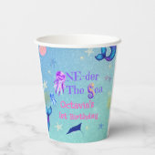 ONE-der Het Zee Zeemeermin Verjaardagsfeest Papieren Bekers (Achterkant)