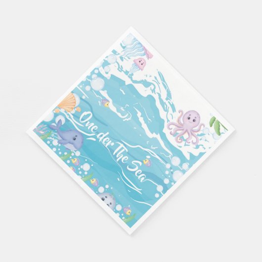 One-der The Sea First Birthday Party Napkiins Servet (Hoek)