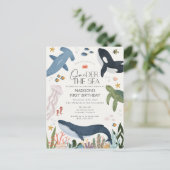 One-der The Sea Geslacht Neutrale Verjaardagsuitno Briefkaart (Staand voorkant)
