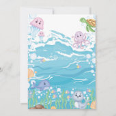 One-der the Sea Pastel Birthday Invitation Kaart (Achterkant)