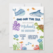 One-der the Zee boy 1e verjaardagsuitnodiging. Kaart (Voorkant)