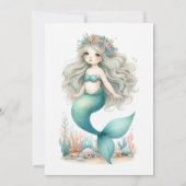 "One-der the Zee" Zeemeermin Eerste Verjaardagsfee Kaart (Achterkant)