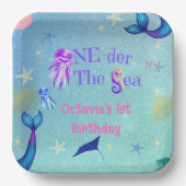 One-der theSea 1st Birthday Party Bord (Voorkant)