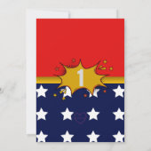 One-Der Woman, Superhero 1st Birthday  Kaart (Achterkant)