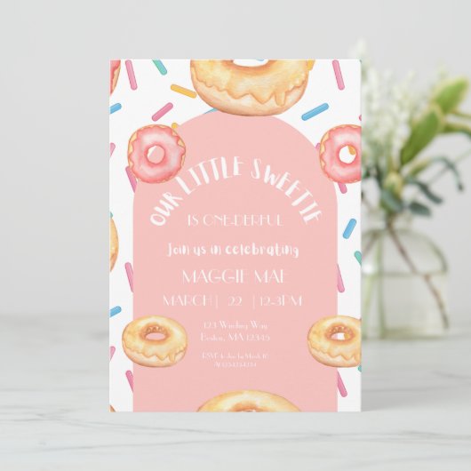 One-derful First Birthday Invitation  Kaart (Staand voorkant)