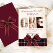 One derful Girl 1st Birthday Photo Preppy Holiday  Kaart