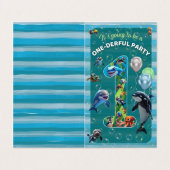 One-derful Party Custom Vertical Birthday Invite Visitekaartje (Buitenkant ongevouwen)