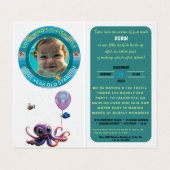 One-derful Party Custom Vertical Birthday Invite Visitekaartje (Binnenkant ongevouwen)