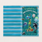 One-derful Party Verticale Verjaardag Uitnodiging (Buitenkant ongevouwen)