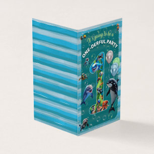 One-derful Party Verticale Verjaardag Uitnodiging