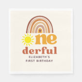 One - Derful Retro First Birthday with Boho Style Servet (Voorkant)