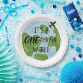 One-derful World First Birthday Theme Party Borden Papieren Bordje (Feest)
