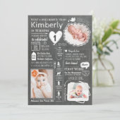 One-derful Year Infographic Fun 1st Birthday Foto Kaart (Staand voorkant)