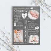 One-derful Year Infographic Fun 1st Birthday Foto Kaart