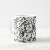 One Dollar Bill Pattern Koffiemok (Voorkant links)