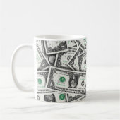 One Dollar Bill Pattern Koffiemok (Links)