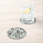 One Dollar Bill Pattern Ronde Kartonnen Onderzetter (Insitu)