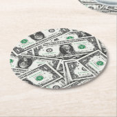 One Dollar Bill Pattern Ronde Kartonnen Onderzetter (Gebogen)