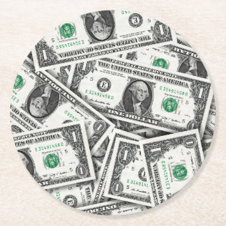 One Dollar Bill Pattern Ronde Kartonnen Onderzetter