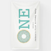 One Donut Mint Green Boy's eerste verjaardag Spandoek (Verticaal)