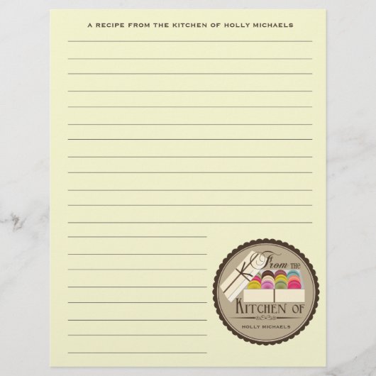 One Dozen French Macarons Recippaper (Voorkant)