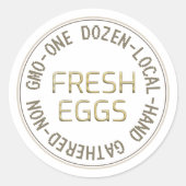 One Dozen Local Hand Gathered Fresh Eggs Emblem Ronde Sticker (Voorkant)