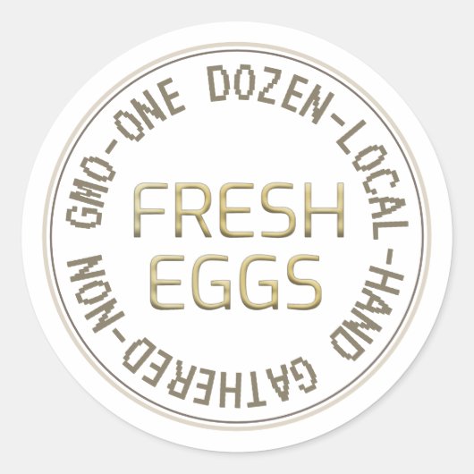 One Dozen Local Hand Gathered Fresh Eggs Emblem Ronde Sticker (Voorkant)