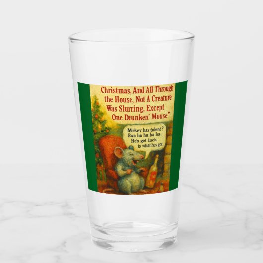 One Drunken' Mouse – Christmas Card Chaos Glas (Voorkant)