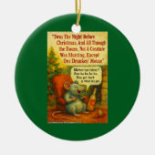 One Drunken' Mouse – Christmas Card Chaos Keramisch Ornament (Voorkant)