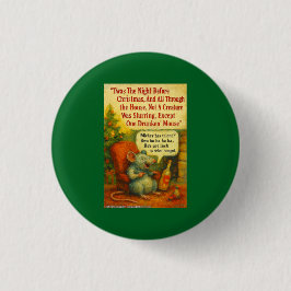 One Drunken' Mouse – Christmas Card Chaos Ronde Button 3,2 Cm