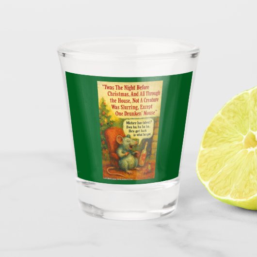 One Drunken' Mouse – Christmas Card Chaos Shot Glas (Voorkant)
