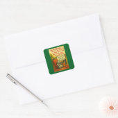 One Drunken' Mouse – Christmas Card Chaos Vierkante Sticker (Envelop)