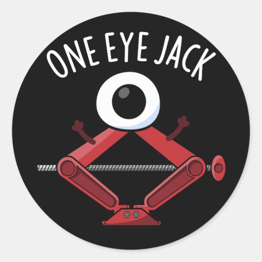 One Eye Jack Funny Car Jack Pun Dark BG Ronde Sticker (Voorkant)