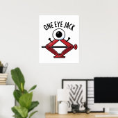 One Eye Jack Funny Car Jack Pun Poster (Thuiskantoor)